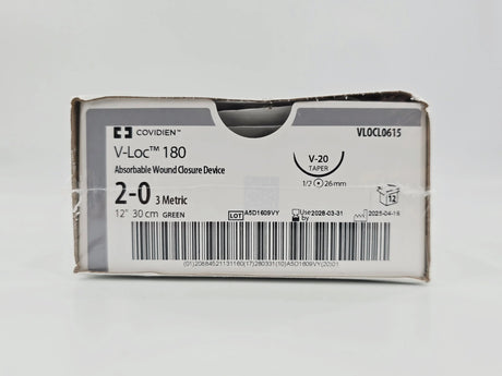 Covidien VLOCL0615 V-Loc 180 2-0 1X12" Green V-20 26mm BX/12 Covidien