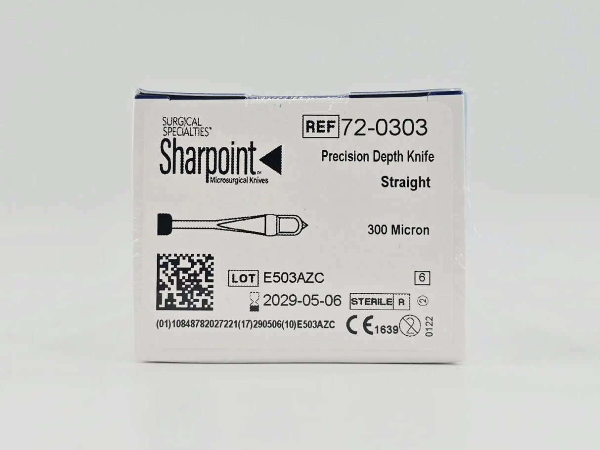 Surgical Specialties 72-0303 Sharpoint Precision Depth Knife Straight 300 Micron BX/6 Surgical Specialties