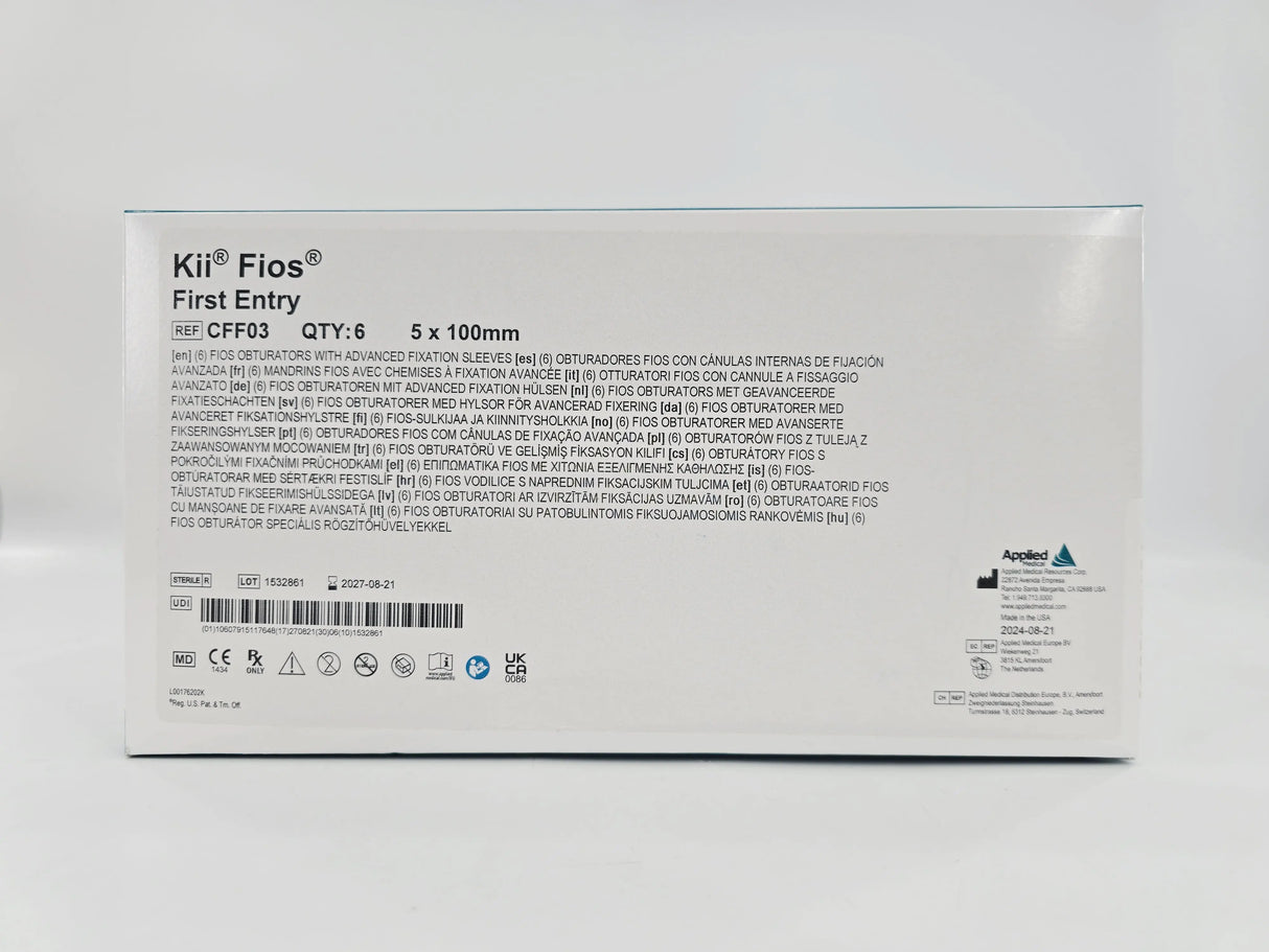 Applied Medical CFF03 Kii Fios First Entry Obturators w/ Advanced Fixation Sleeves 5 x 100mm BX/6 Applied Medical