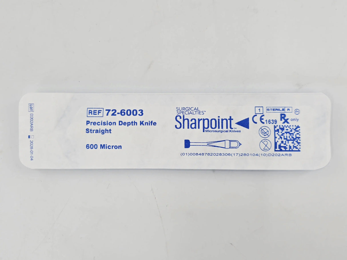 Surgical Specialties 72-6003 Sharpoint Precision Depth Knife Straight 600 Micron 6/BX Surgical Specialties
