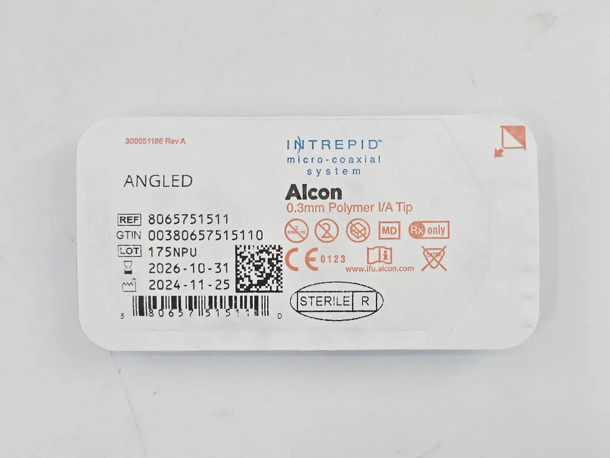 Alcon 8065751511 Intrepid Micro-Coaxial System 0.3mm Polymer I/A Irrigation and Aspiration Tip Angled 1/EA Alcon