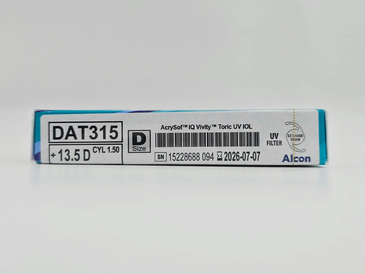 Alcon DAT315.135 AcrySof IQ Vivity Toric UV Absorbing Extended Vision IOL +13.5 D Size D 1/EA Alcon