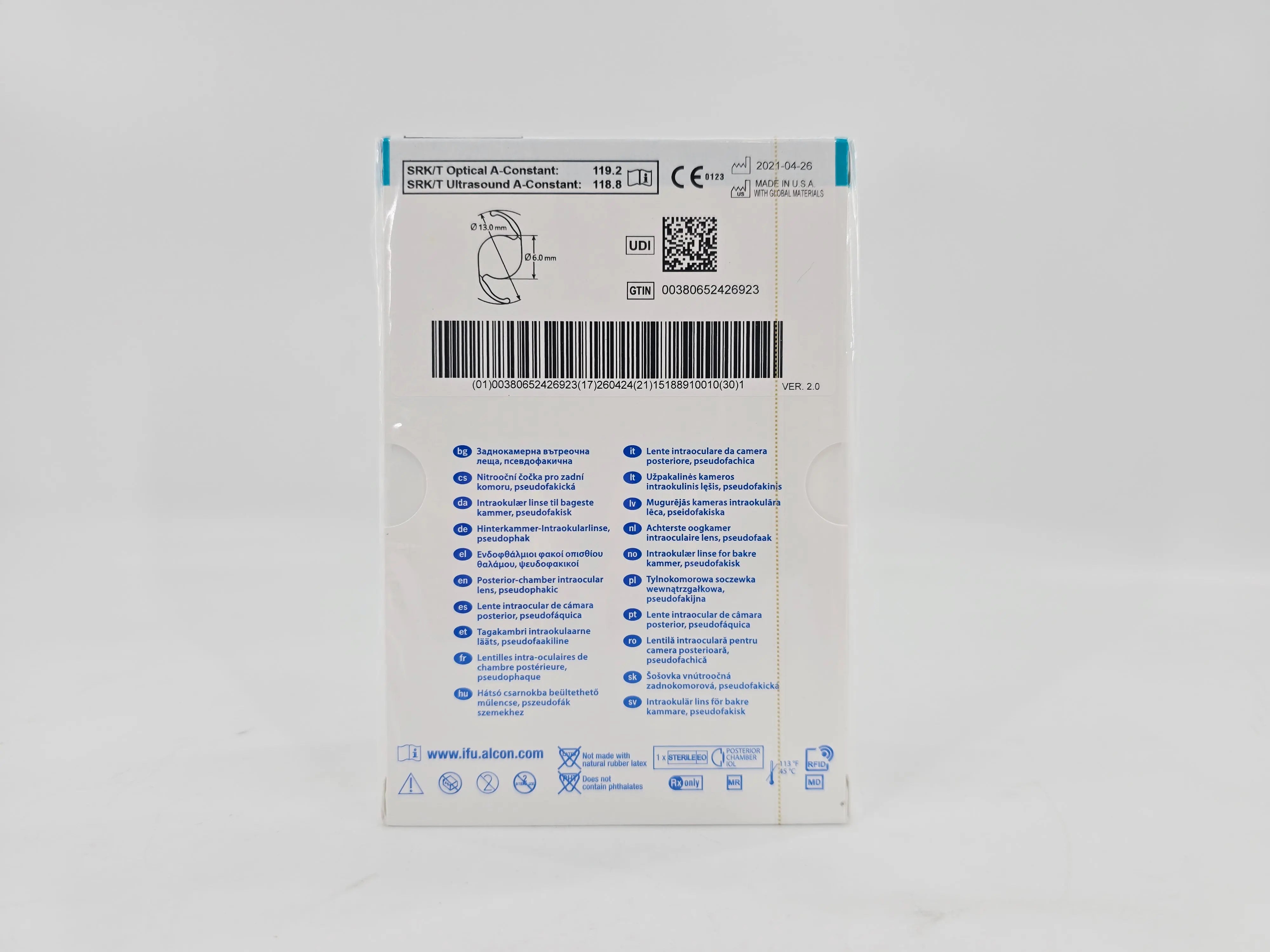 Alcon DAT315.115 AcrySof IQ Vivity Toric UV Absorbing Extended