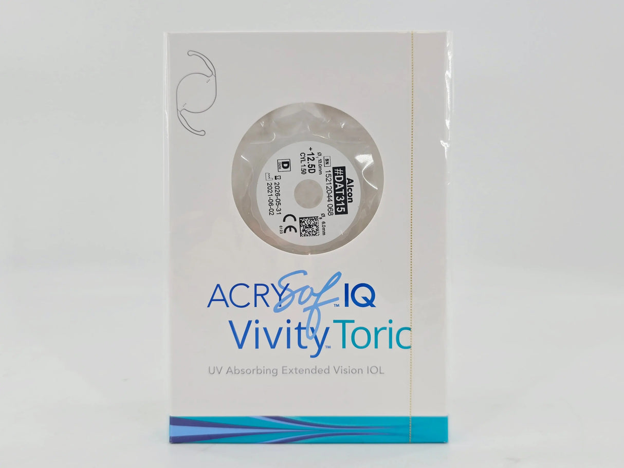 Alcon DAT315.125 AcrySof IQ Vivity Toric UV Absorbing Extended Vision IOL +12.5 D Size D 1/EA Alcon