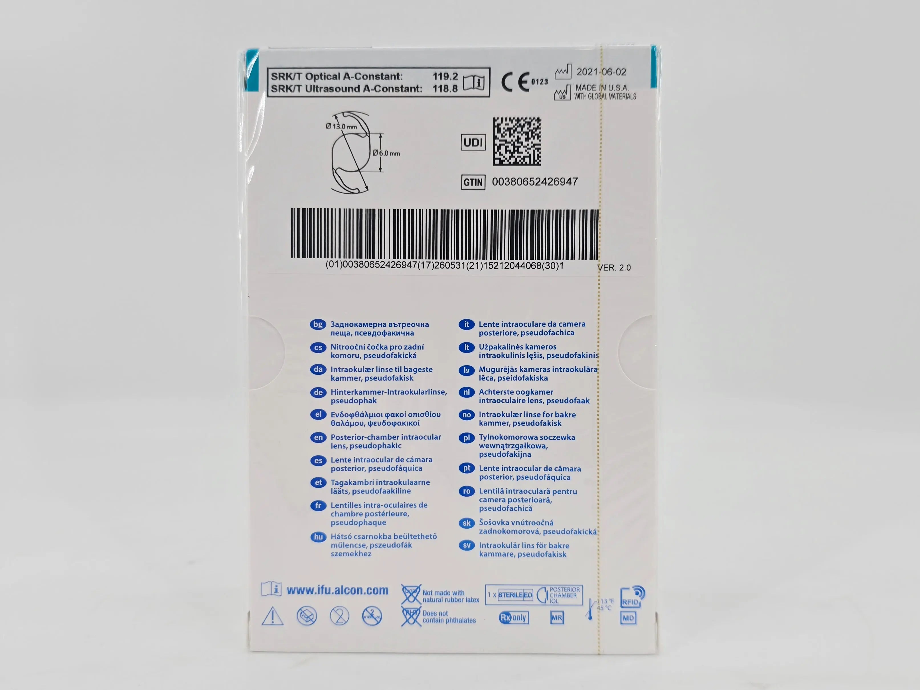 Alcon DAT315.125 AcrySof IQ Vivity Toric UV Absorbing Extended