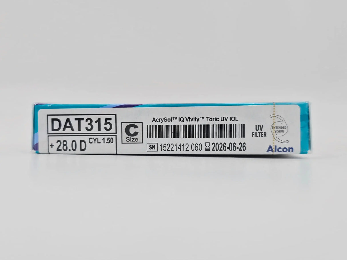 Alcon DAT315.280 AcrySof IQ Vivity Toric UV Absorbing Extended Vision IOL +28.0 D Size C 1/EA Alcon