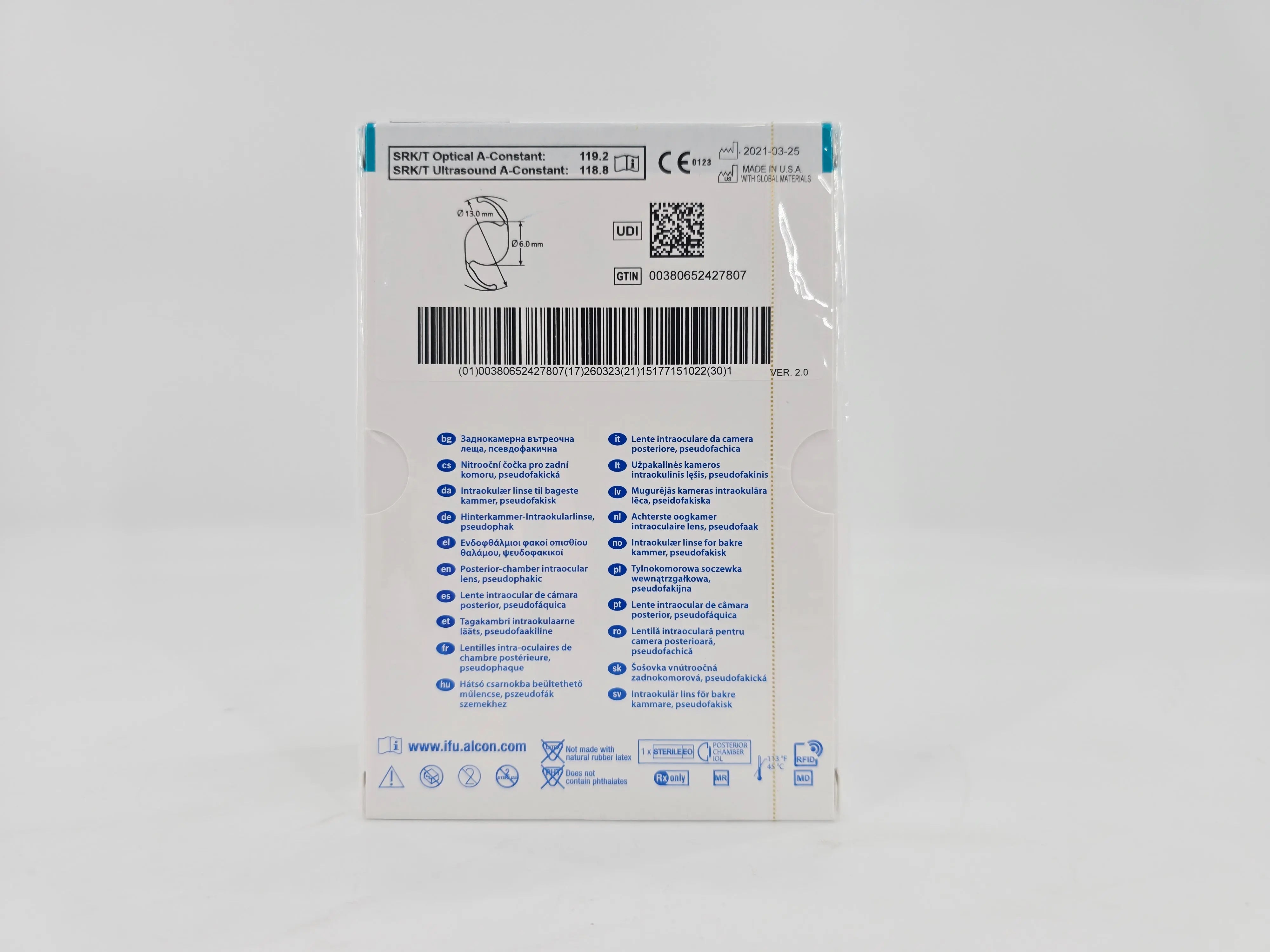 Alcon DAT415.145 AcrySof IQ Vivity Toric UV Absorbing Extended
