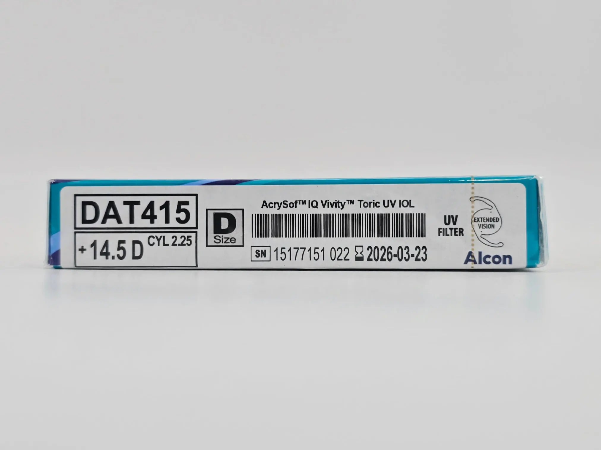 Alcon DAT415.145 AcrySof IQ Vivity Toric UV Absorbing Extended