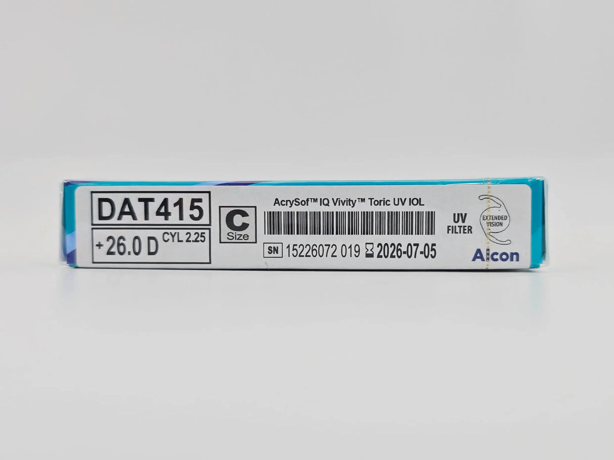 Alcon DAT415.260 AcrySof IQ Vivity Toric UV Absorbing Extended Vision IOL +26.0 D Size C 1/EA Alcon