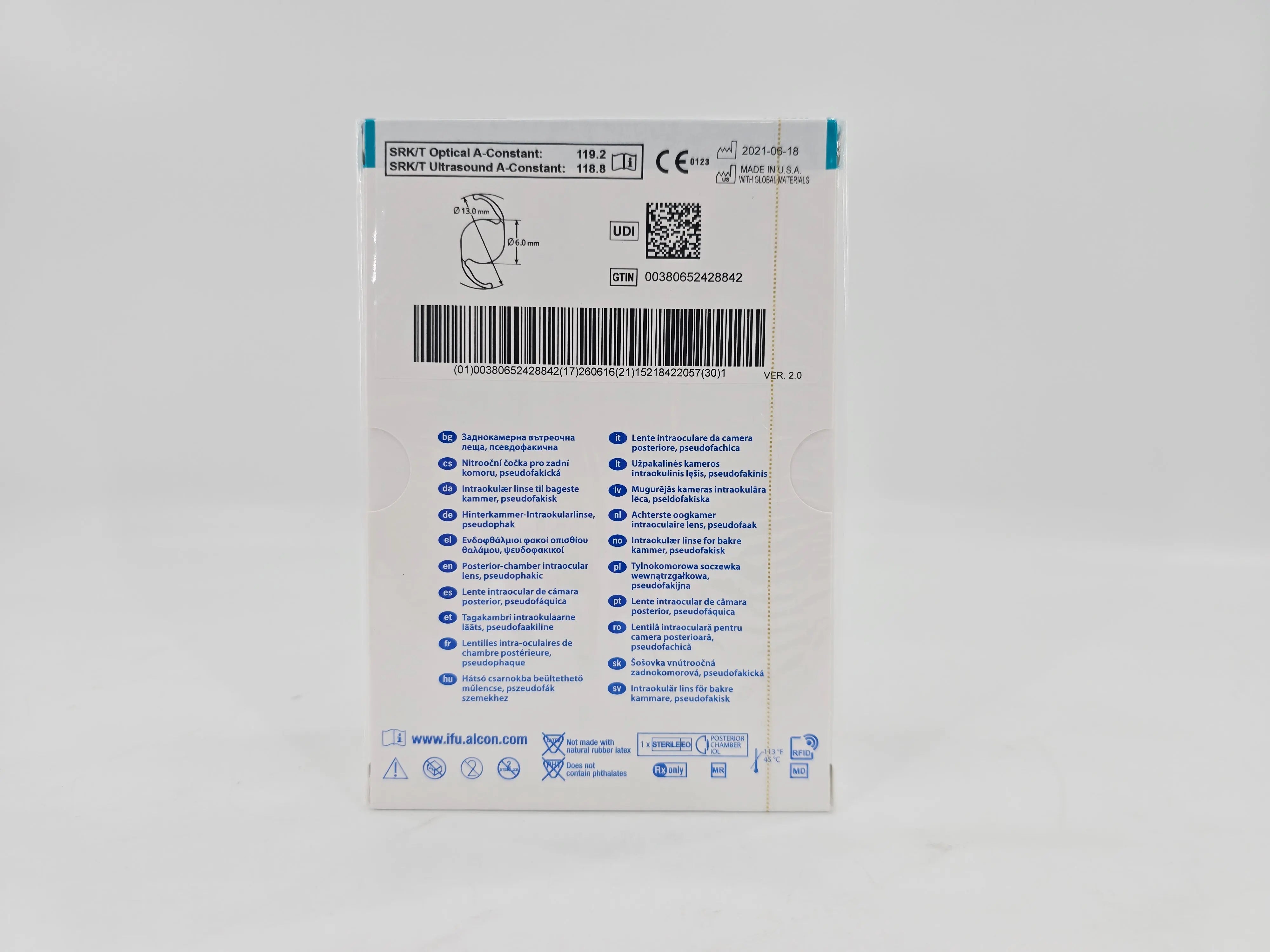 Alcon DAT515.255 AcrySof IQ Vivity Toric UV Absorbing Extended