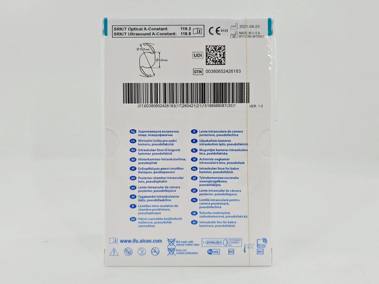 Alcon DAT615.155 AcrySof IQ Vivity Toric UV Absorbing Extended Vision IOL +15.5 D Size D 1/EA Alcon