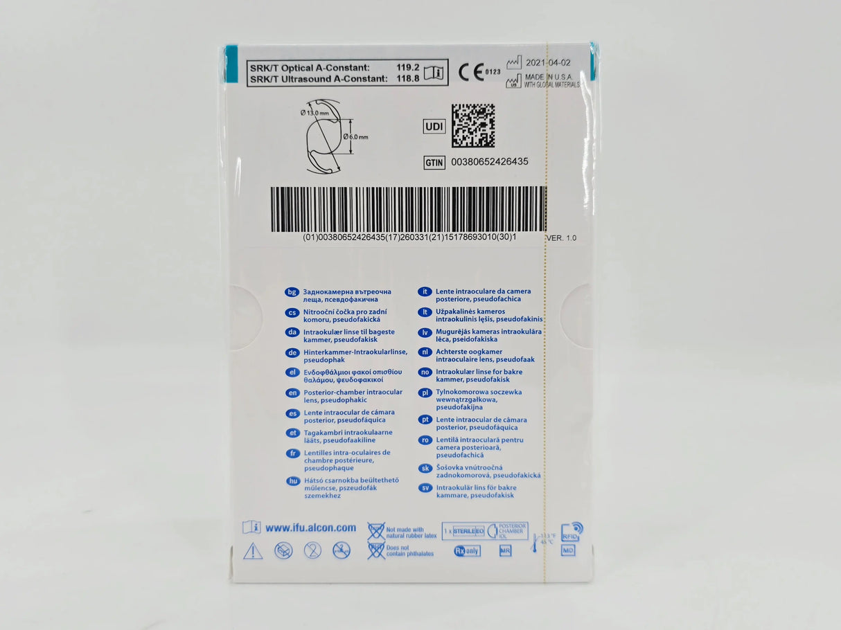 Alcon DAT615.280 AcrySof IQ Vivity Toric UV Absorbing Extended Vision IOL +28.0 D Size C 1/EA Alcon