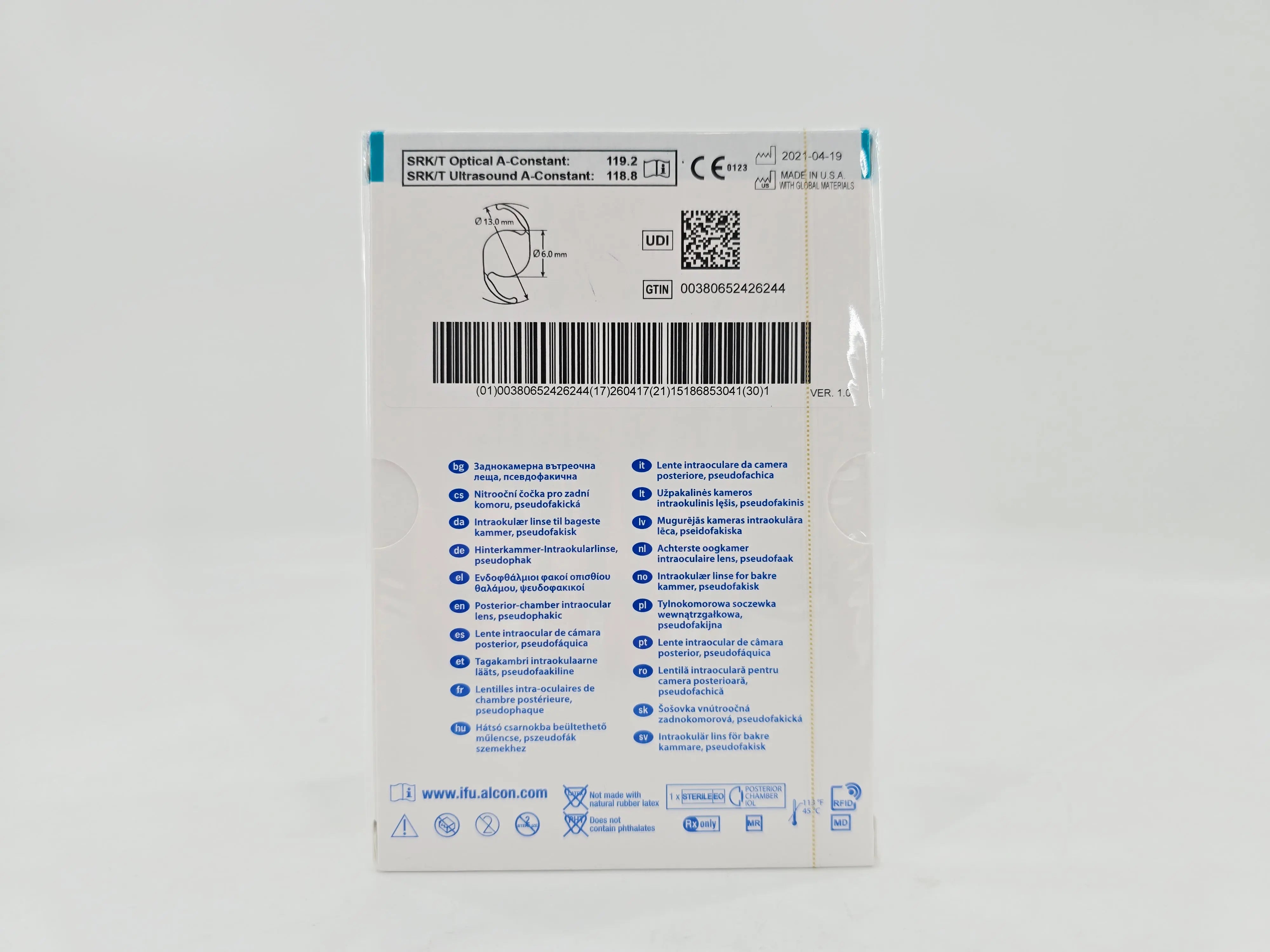 Alcon DAT615.185 AcrySof IQ Vivity Toric UV Absorbing Extended