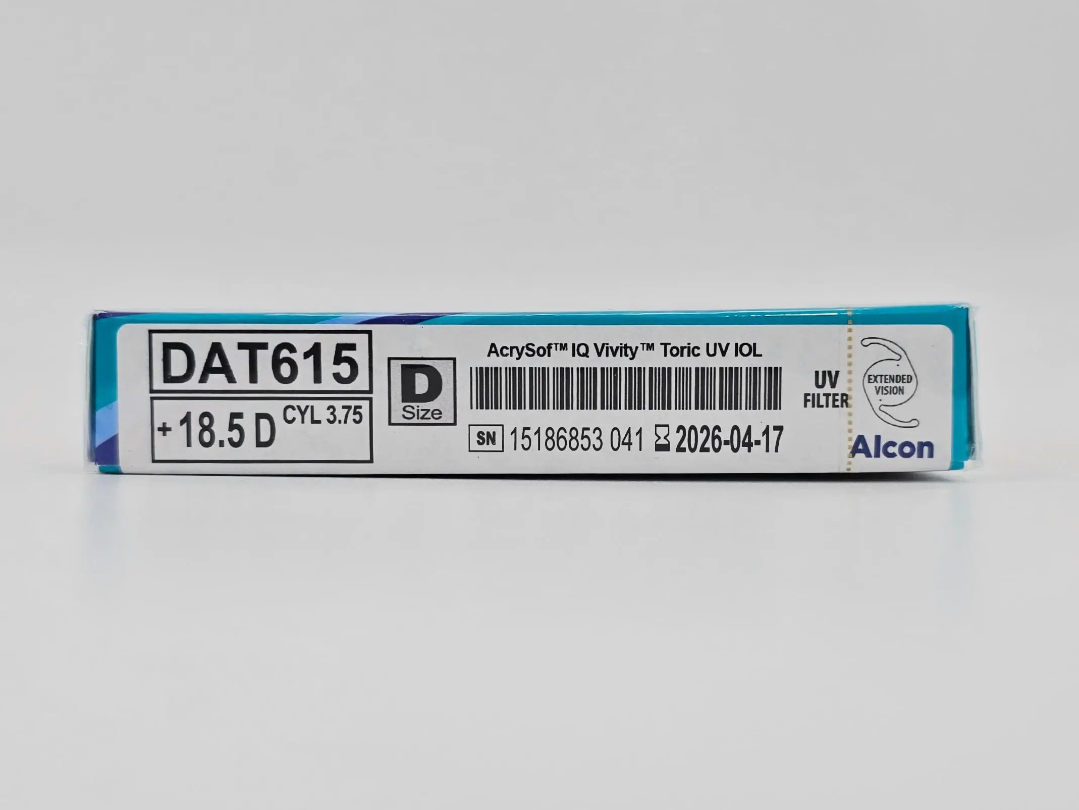 Alcon DAT615.185 AcrySof IQ Vivity Toric UV Absorbing Extended
