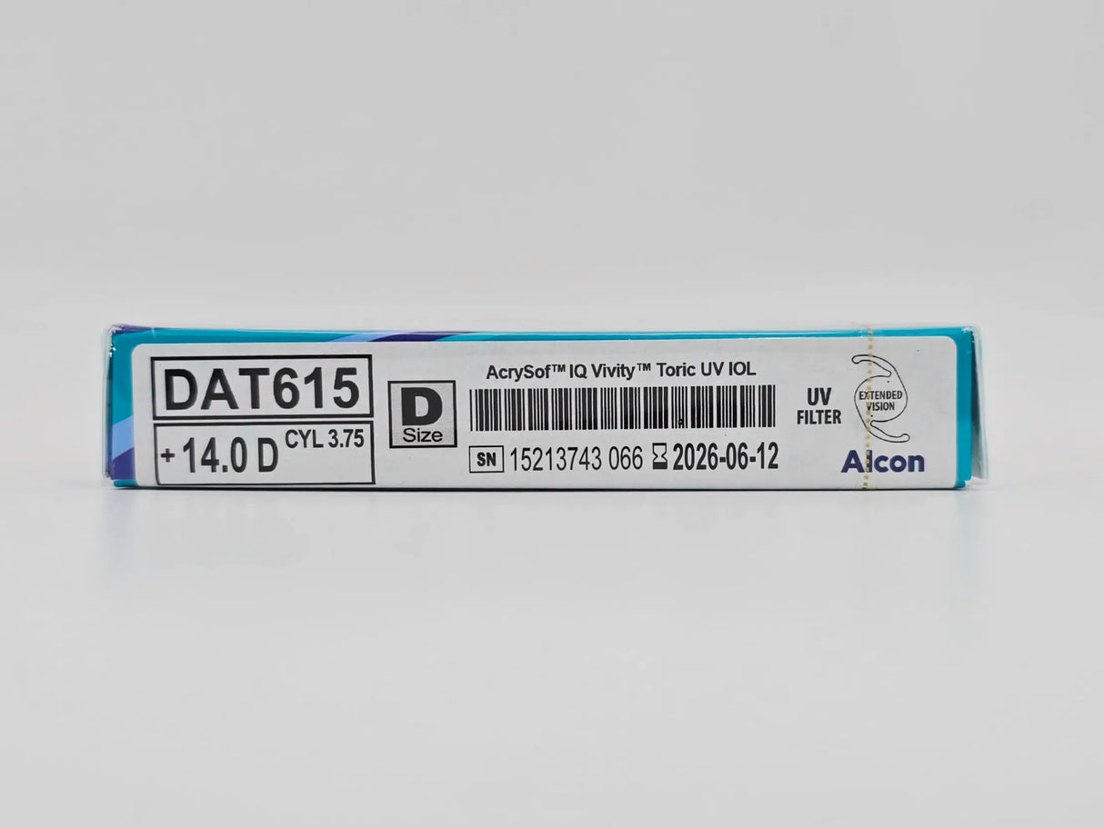Alcon DAT615.140 AcrySof IQ Vivity Toric UV Absorbing Extended Vision IOL +14.0 D Size D 1/EA Alcon