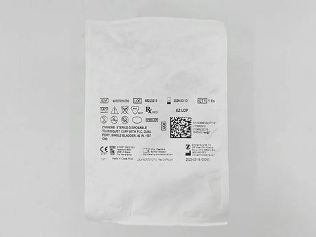 Zimmer 60707010400 Sterile Disposable Tourniquet Cuff Dual Port Single Bladder 24" 1/EA Zimmer
