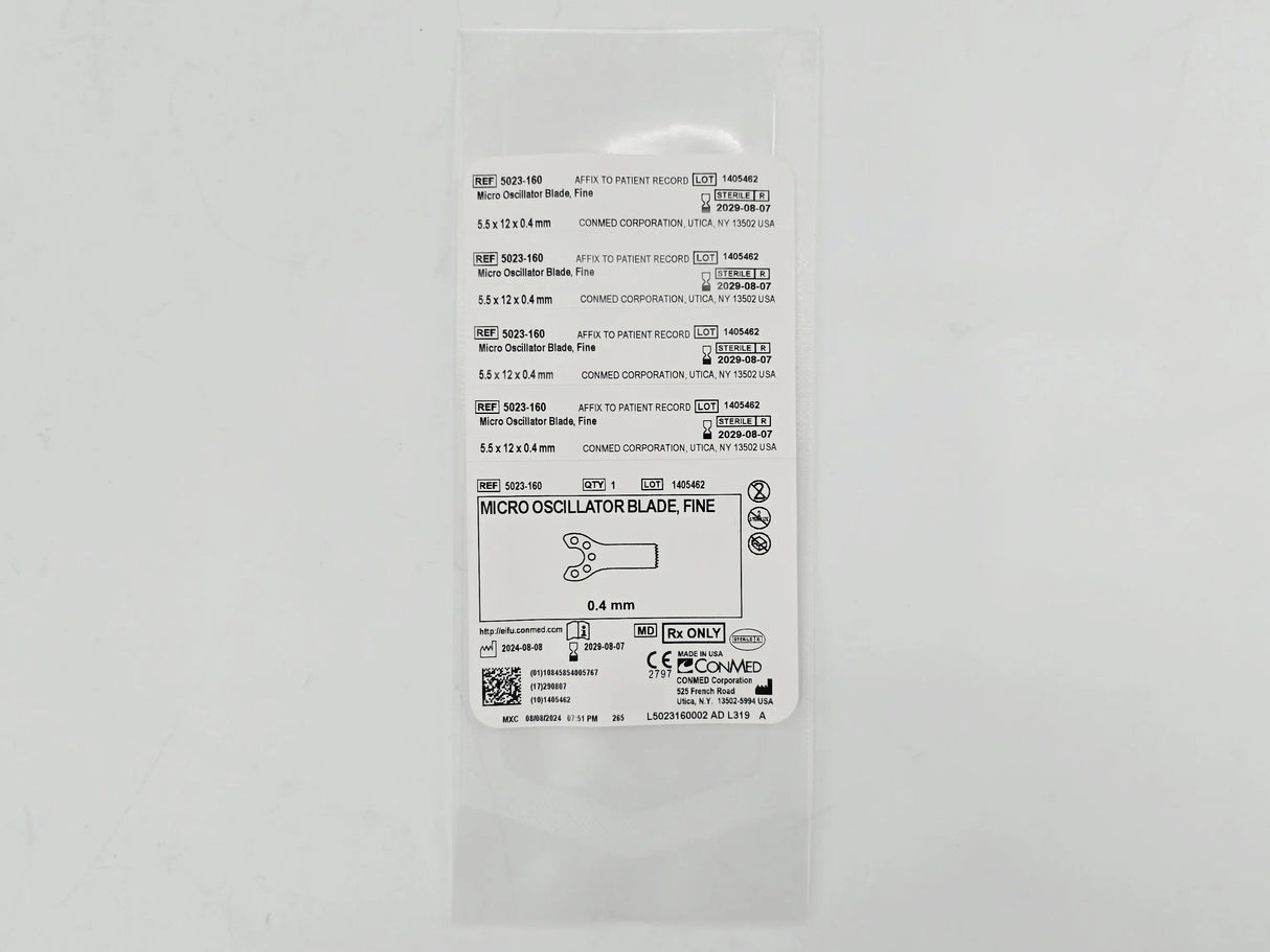 ConMed 5023-160 Micro Oscillator Blade Fine 5.5mm x 12mm x 0.4mm 1/EA ConMed