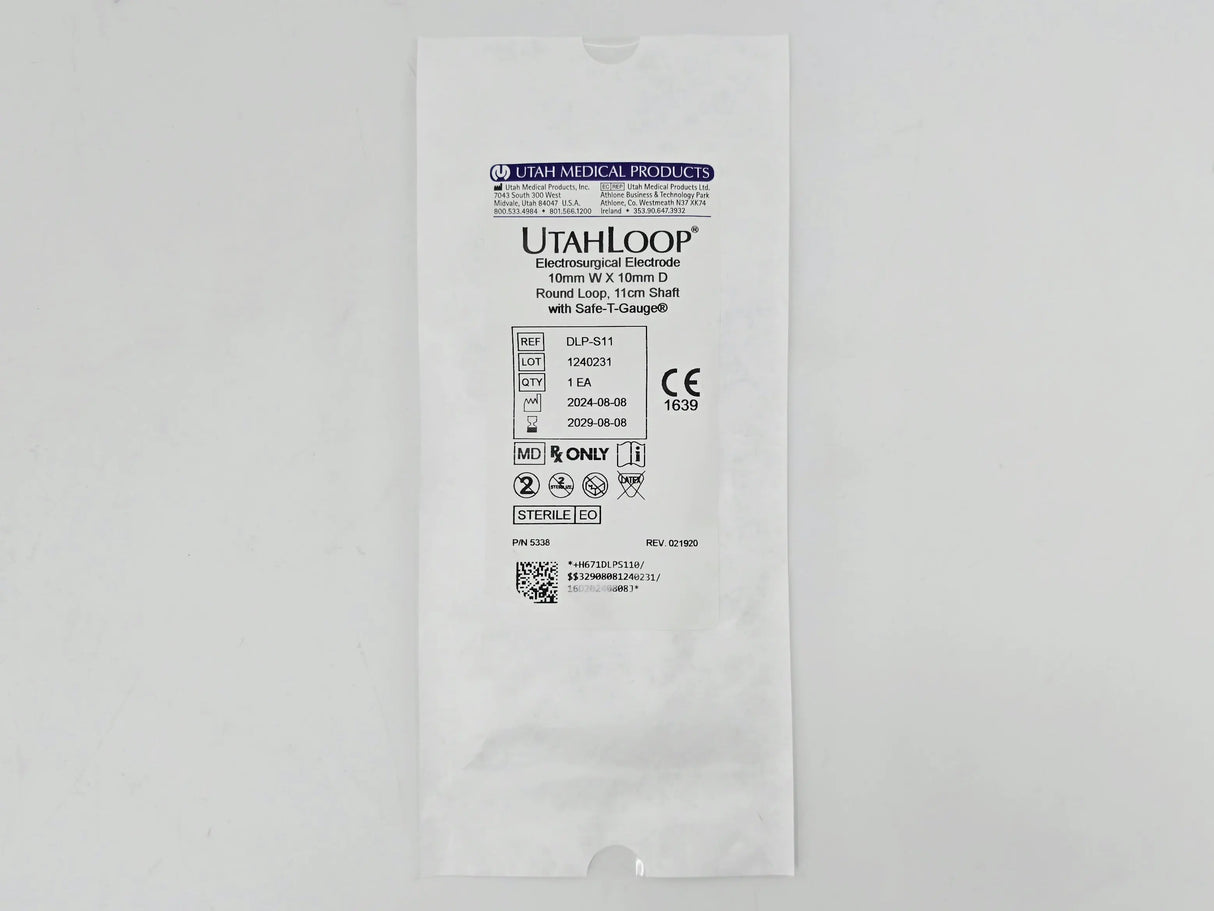 Utah Medical Products DLP-S11 Electrosurgical Electrode 10mm W x 10mm D Round Loop 11cm Shaft w/ Safe-T-Gauge 1/EA Utah Medical Products