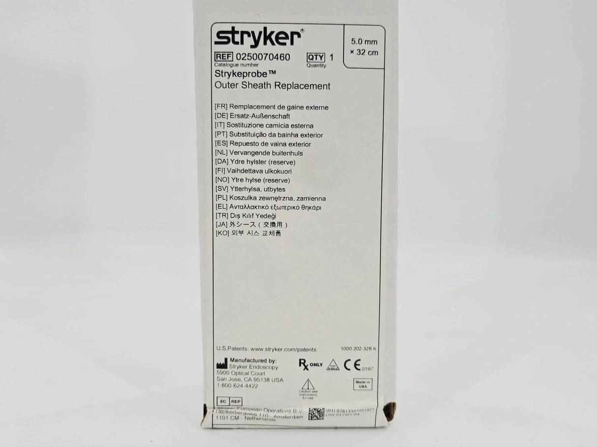 Stryker 0250070460 Strykeprobe Outer Sheath Replacement 5.0mm x 32cm 1/EA Stryker