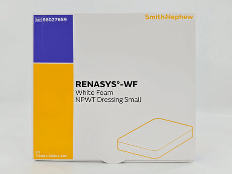 Smith & Nephew 66027659 RENASYS-WF White Foam NPWT Dressing Small 7.5cm x 10cm x 1cm BX/10 Smith & Nephew, Inc.