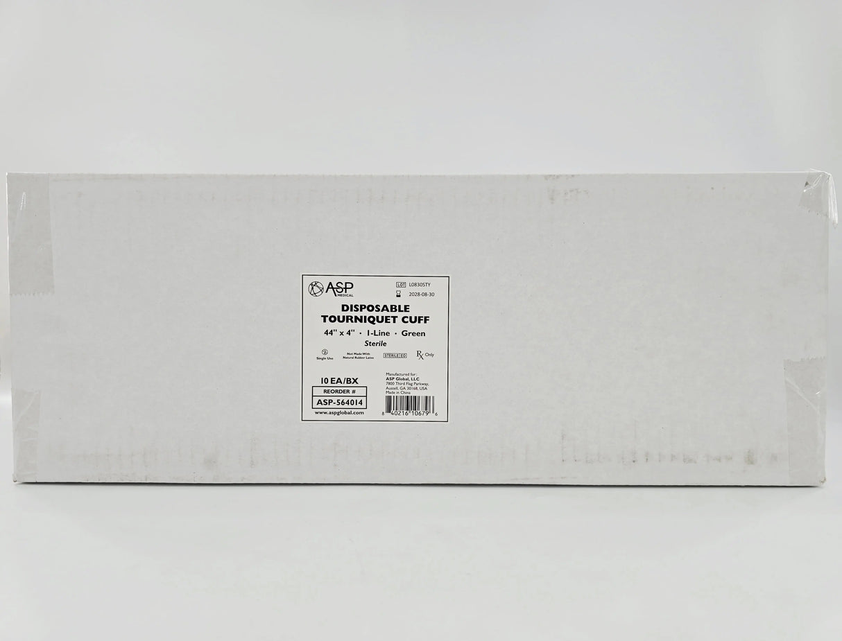 ASP Medical ASP-564014 Disposable Tourniquet Cuff 44" x 4" Green 2 Fill Lines I-Line BX/10 ASP Medical