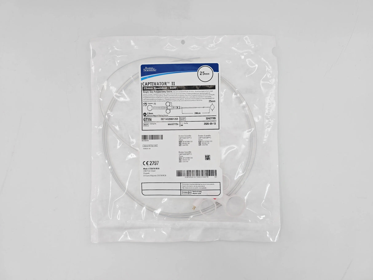 Boston Scientific M00561190 CAPTIVATOR II Single-Use Polypectomy Snare 25mm Rounded Stiff 1/EA Boston Scientific