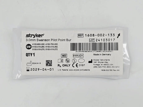 Stryker 1608-002-133 3.0mm Swanson Pilot Point Bur 1/EA Stryker