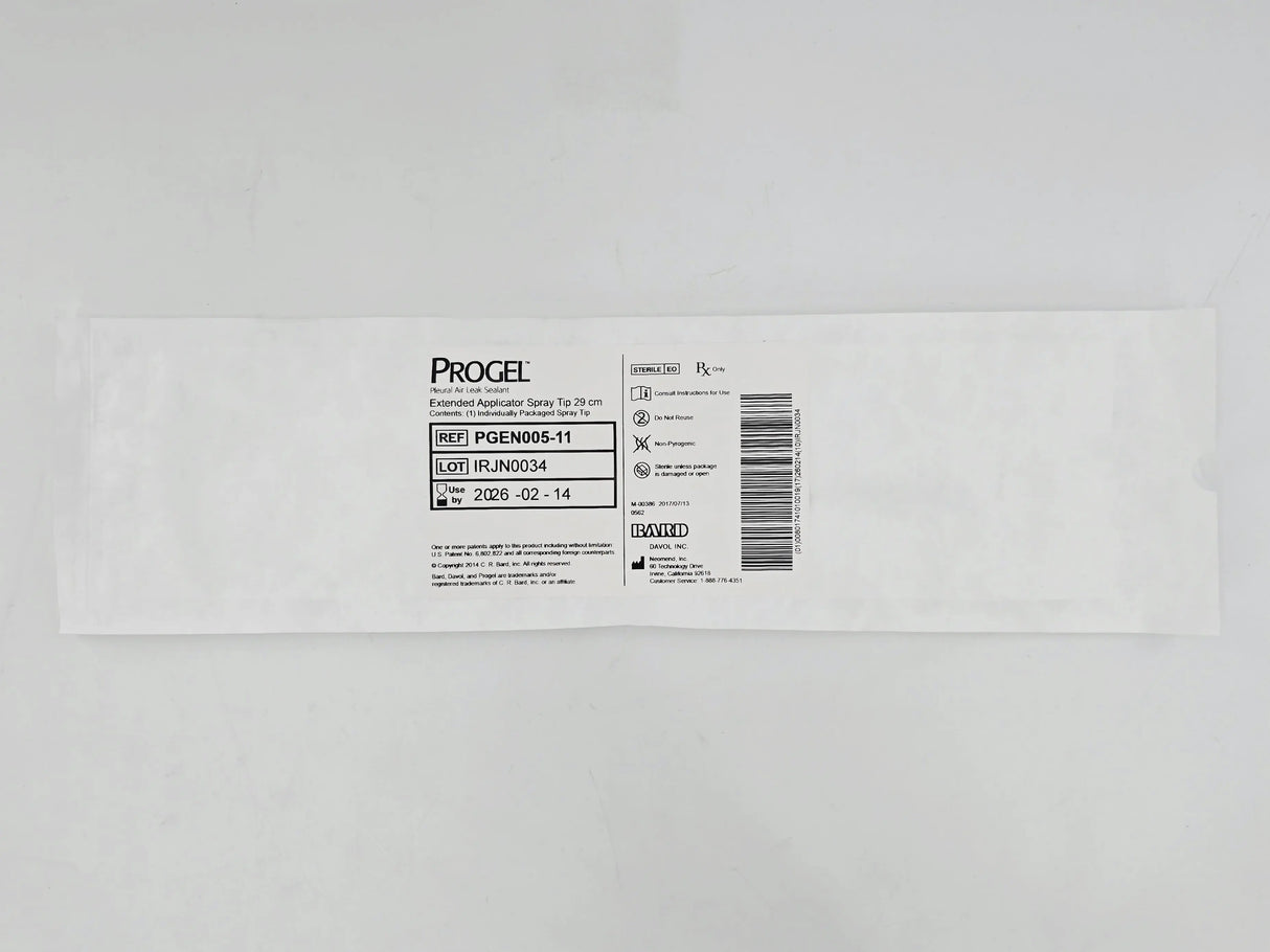 Bard PGEN005-11 Progel Pleural Air Leak Sealant (PALS) Extended Applicator Spray Tip 29cm BX/4 Bard