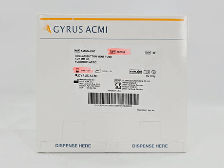 Gyrus ACMI 145004-ENT Collar Button Vent Tube 1.27mm I.D. BX/30 Gyrus ACMI