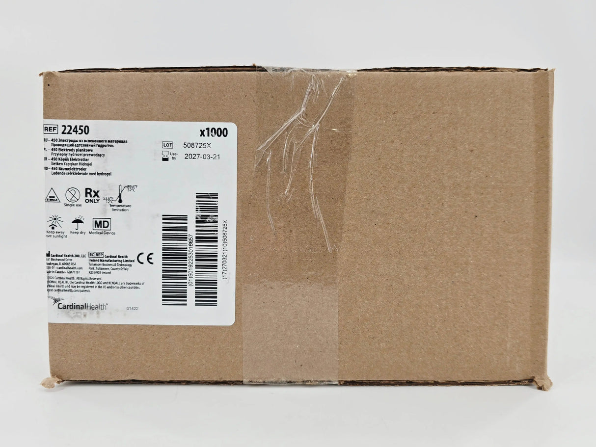 Cardinal Health 22450 Kendall 450 Foam Electrodes Conductive Adhesive Hydrogel CS/1000 Cardinal Health
