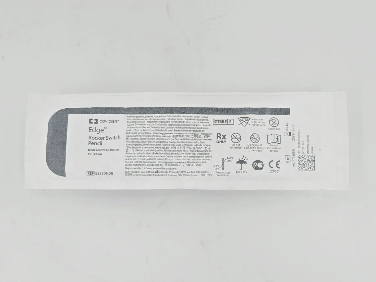 Covidien E2350HDB Edge Rocker Switch Pencil Blade Electrode w/ Holster 15' Cord 1/EA Covidien
