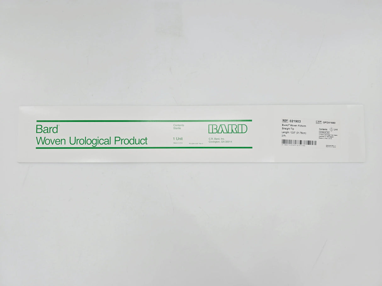 Bard 021905 Woven Filliform Urethral Dilation Catheter Straight Tip 5 Fr. 12.5" 1/EA Bard