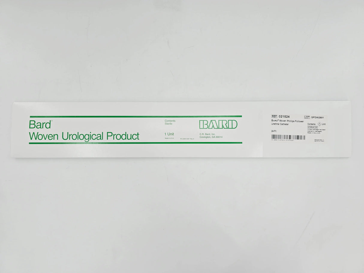 Bard 021524 Woven Phillips Follower Urethral Catheter 24 Fr. 1/EA Bard