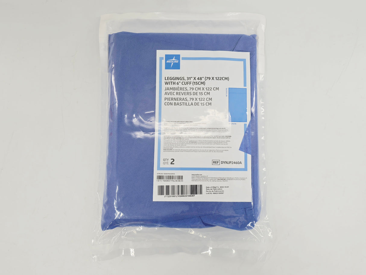 Medline DYNJP2460A Drape Leggings 31" x 48" w/ 6" Cuff 1/EA