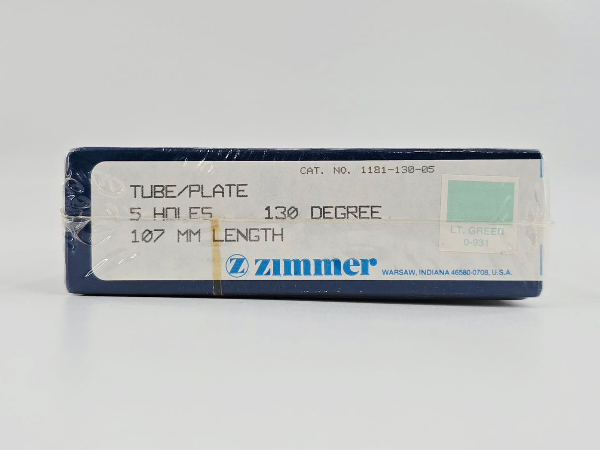 Zimmer Biomet 1181-130-05 Free-Lock Femoral Fixation System Compression Tube/Plate 130° 5 Holes 107mm Length BX/1