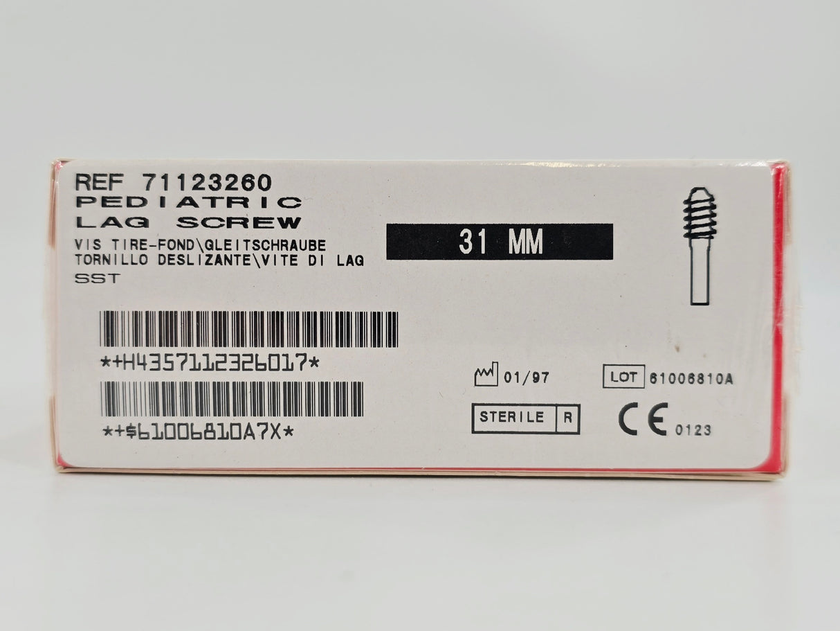 Smith & Nephew Richards 71123260 Lag Screw Pediatric 31mm BX/1