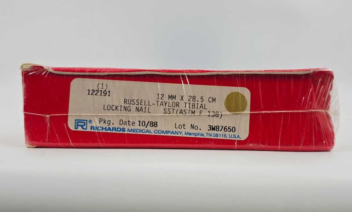 Smith & Nephew Richards 122191 Russell-Taylor Tibial Locking Nail 12mm x 28.5cm BX/1