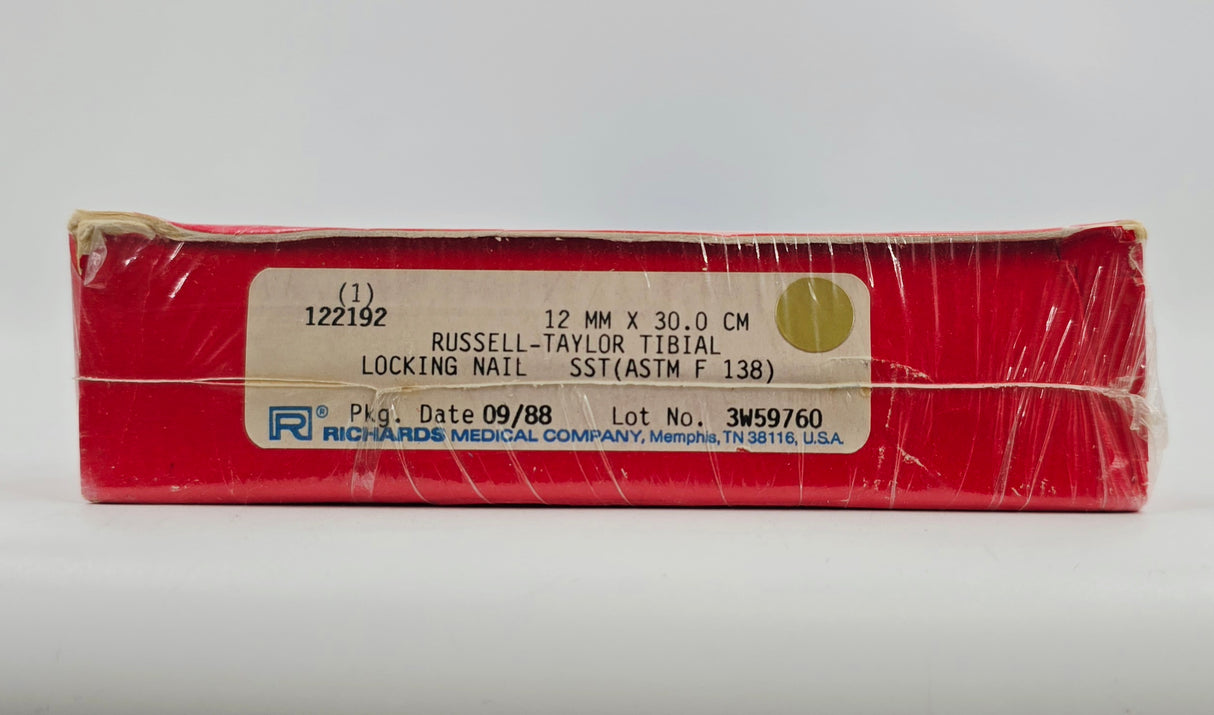 Smith & Nephew Richards 122192 Russell-Taylor Tibial Locking Nail 12mm x 30.0cm BX/1