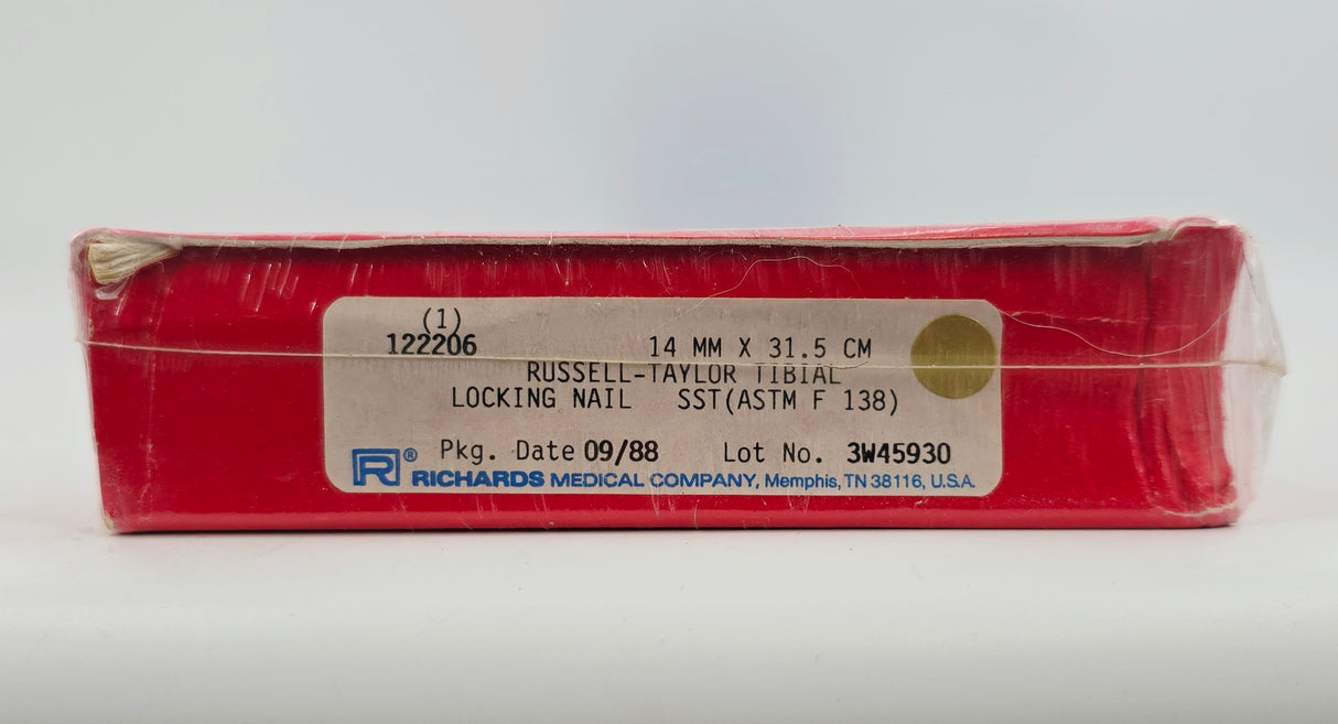 Smith & Nephew Richards 122206 Russell-Taylor Tibial Locking Nail 14mm x 31.5cm BX/1