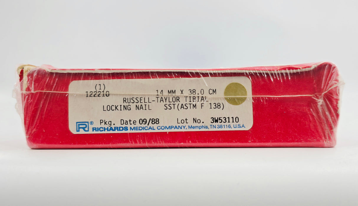 Smith & Nephew Richards 122210 Russell-Taylor Tibial Locking Nail 14mm x 38.0cm BX/1