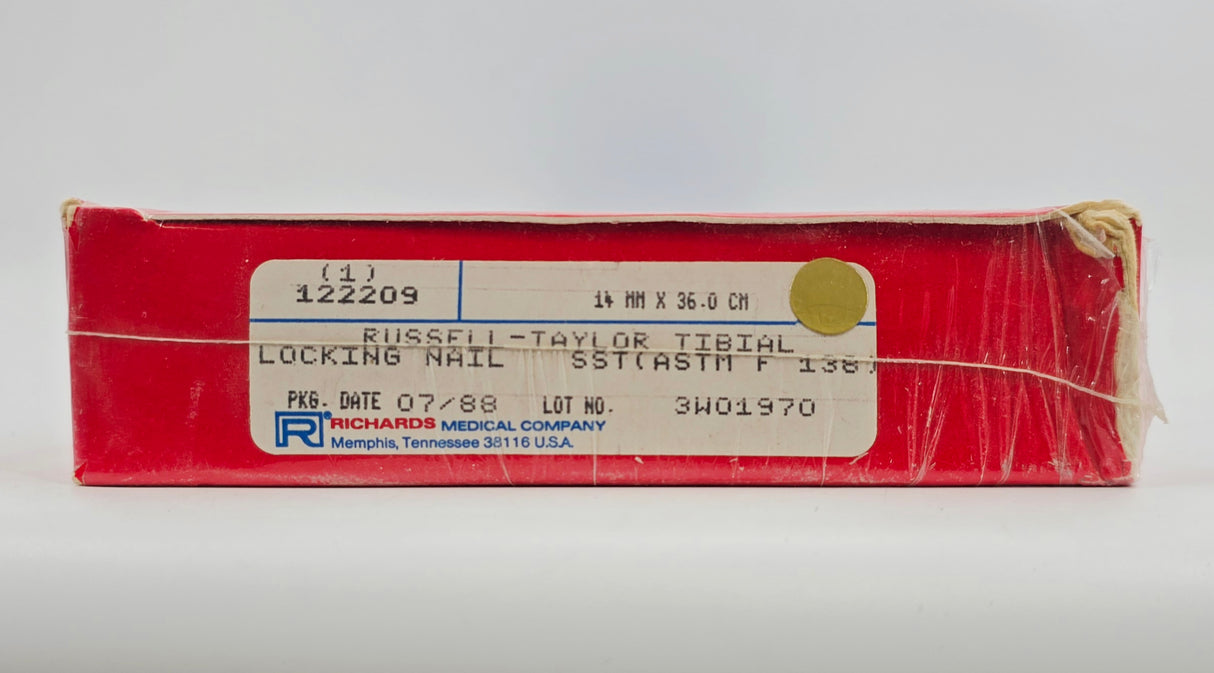 Smith & Nephew Richards 122209 Russell-Taylor Tibial Locking Nail 14mm x 36.0cm BX/1