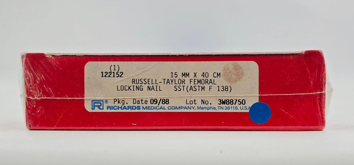Smith & Nephew Richards 122152 Russell-Taylor Femoral Locking Nail 15mm x 40cm BX/1