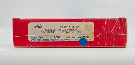 Smith & Nephew Richards 122163 Russell-Taylor Femoral Locking Nail 16mm x 48cm BX/1