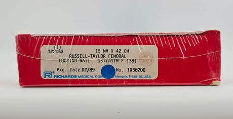 Smith & Nephew Richards 122153 Russell-Taylor Femoral Locking Nail 15mm x 42cm BX/1