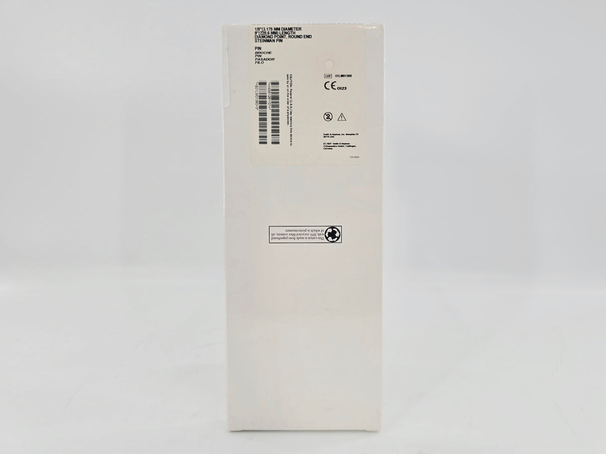 Smith & Nephew Richards 128110 Steinmann Pin 1/8" x 9" Diamond Point Round End BX/6