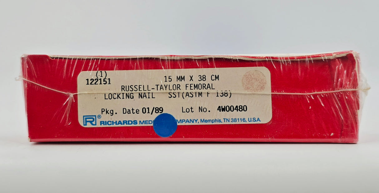 Smith & Nephew Richards 122151 Russell-Taylor Femoral Locking Nail 15mm x 38cm BX/1