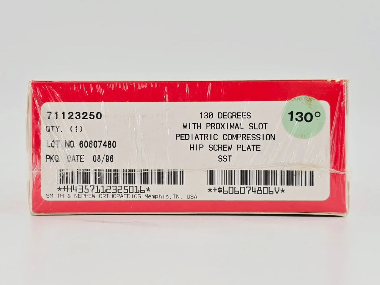 Smith & Nephew Richards 71123250 Pediatric Compression Hip Screw Plate w/ Proximal Slot 130° BX/1 Smith & Nephew Richards
