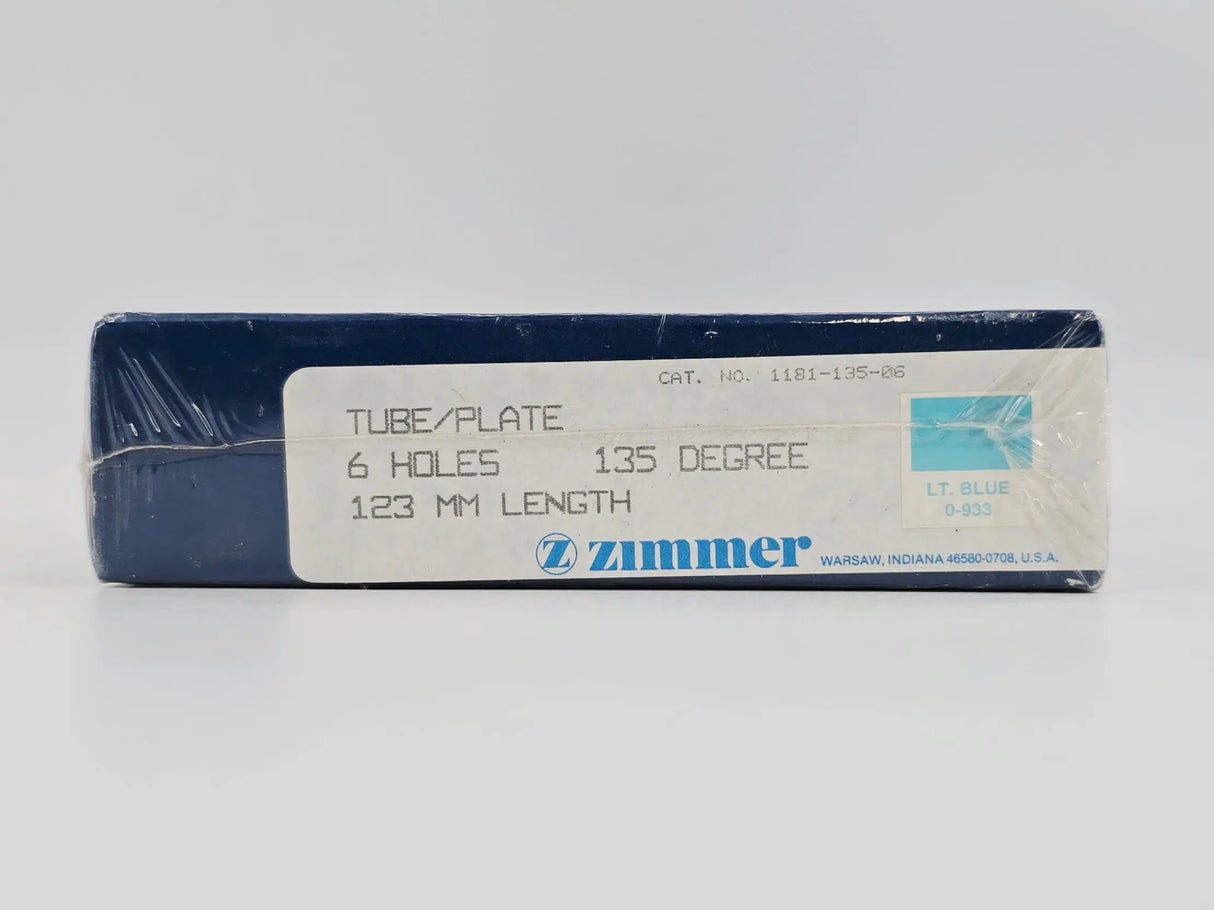 Zimmer Biomet 1181-135-06 Free-Lock Femoral Fixation System Compression Tube/Plate 135° 6 Holes 123mm Length BX/1 Zimmer Biomet