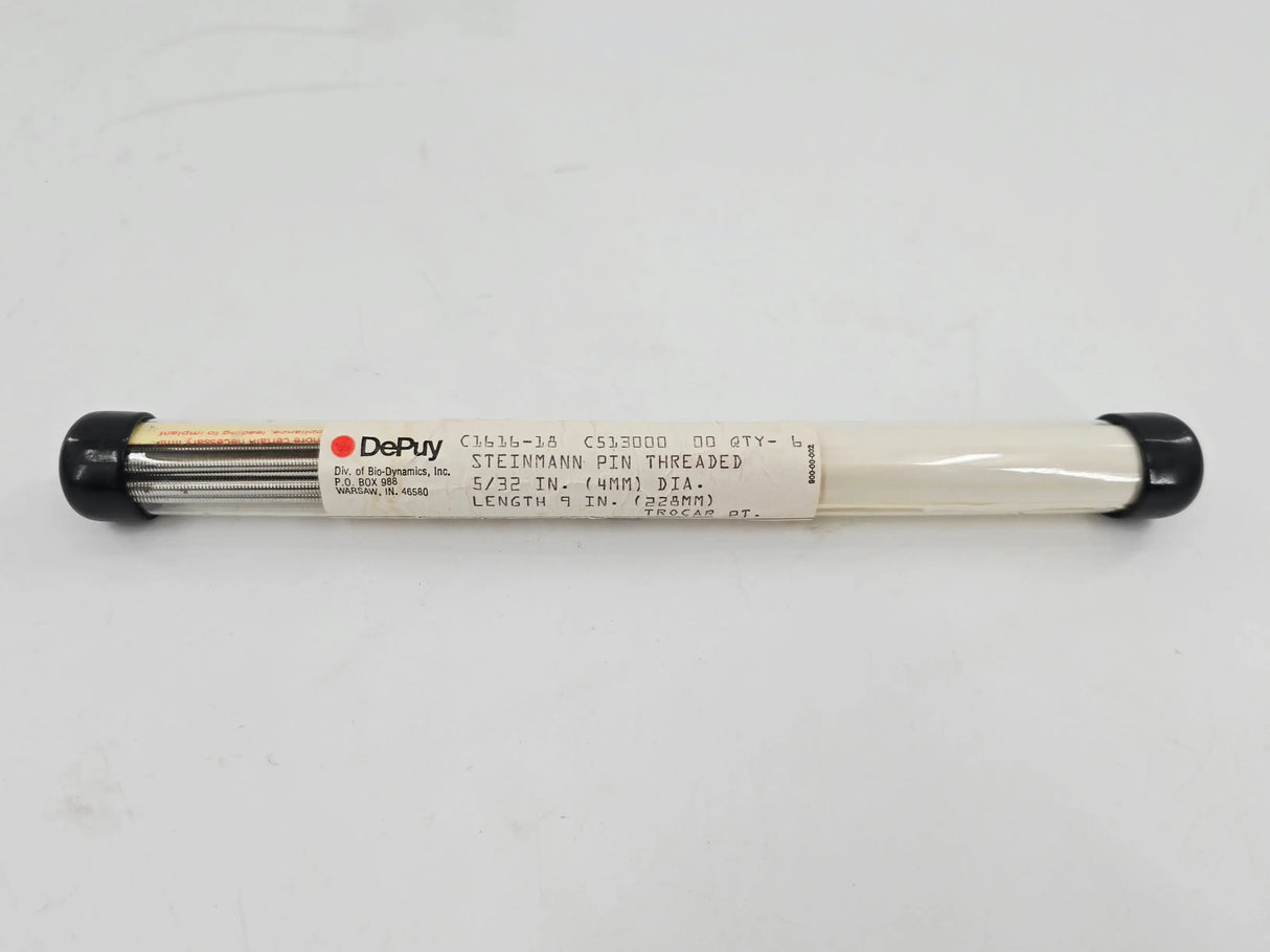 DePuy 1616-18-000 Steinmann Pin Threaded Trocar Point 5/32" x 9" PK/6 DePuy