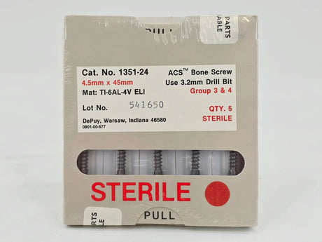 DePuy 1351-24 ACS Bone Screw 4.5mm x 45mm Titanium Orthopedic 5/PK DePuy